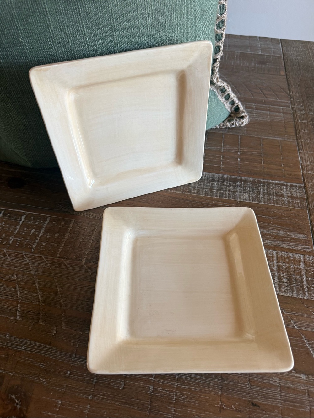 Pier 1 Imports Essential Colours Ivory Square Salad Plates - Set of 2 [2]